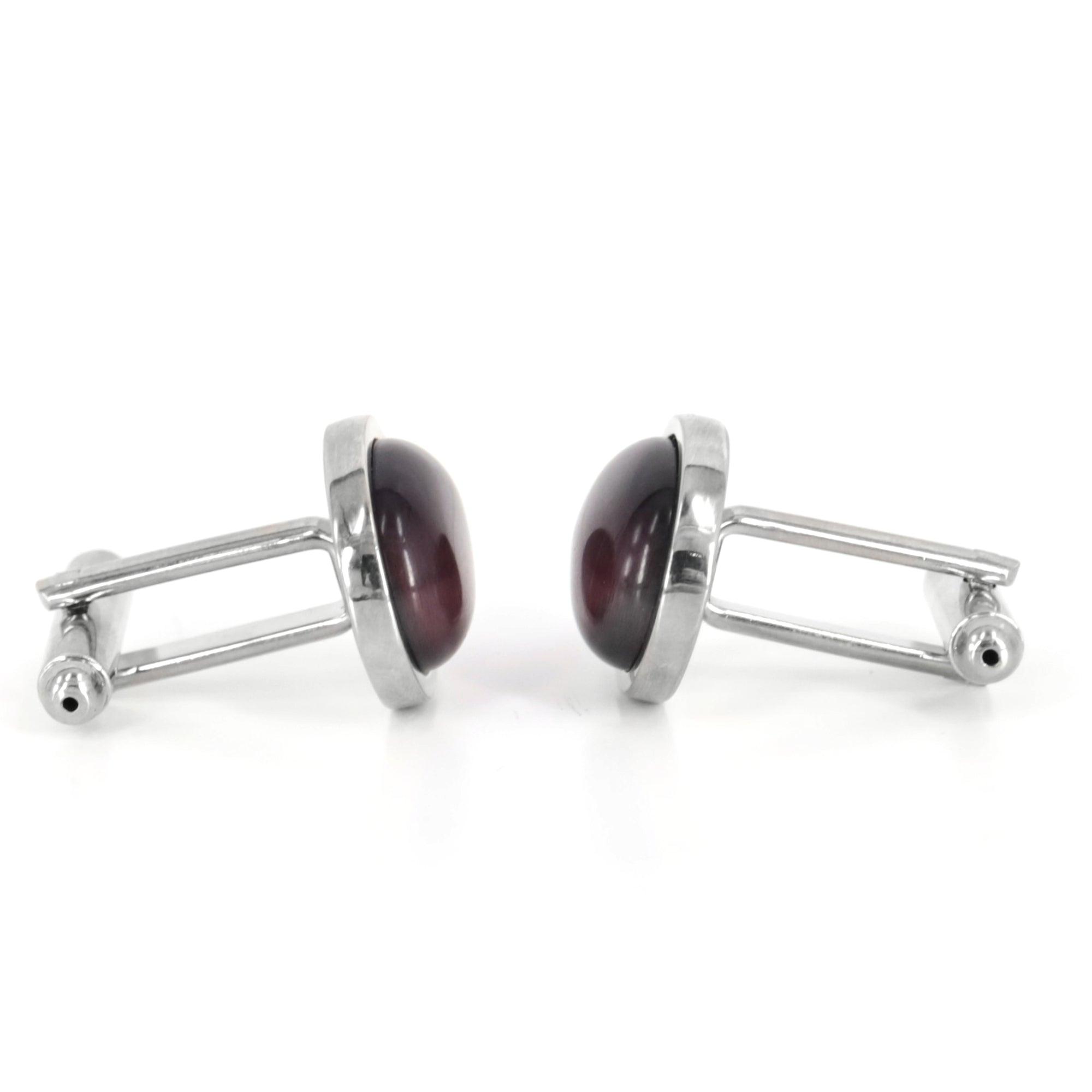 Oval light Purple Fiber Glass Cufflinks (Online Exclusive)