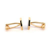 Gold Hexagon with Black Enamel  Cufflinks