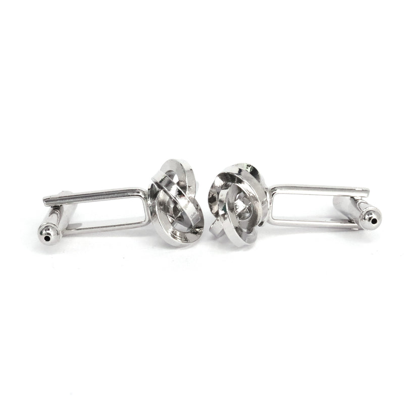 Silk Knot in  Silver-toned brass cufflinks (Online Exclusive)