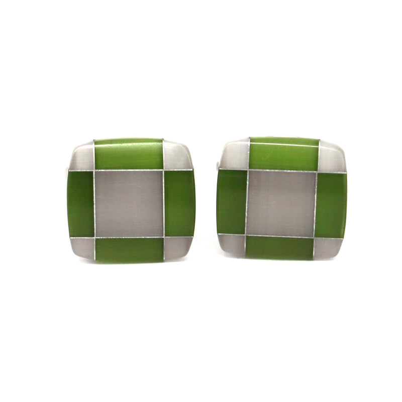 MarZthomson Apple Green Fusion Square Cufflinks (Online Exclusive)