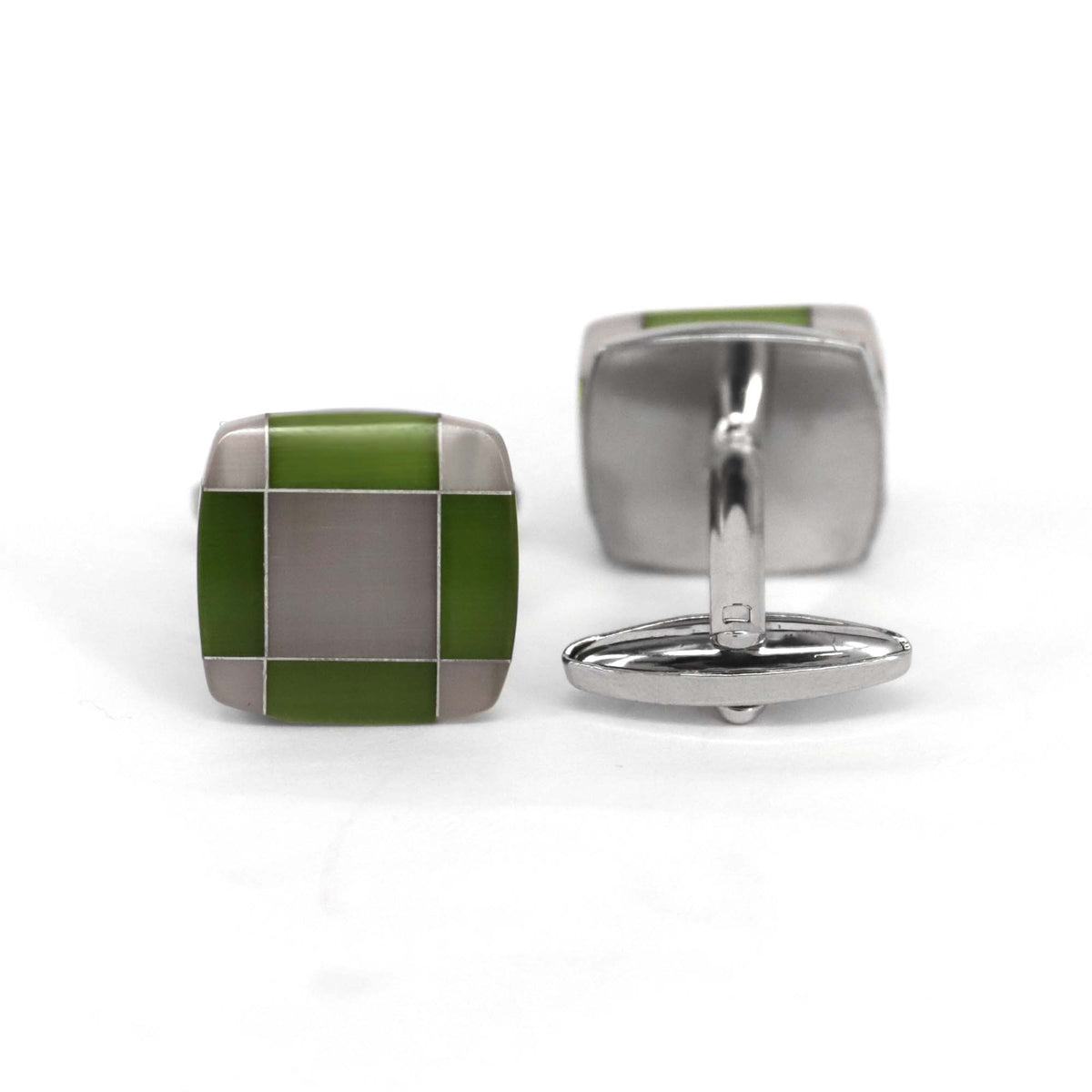 MarZthomson Apple Green Fusion Square Cufflinks (Online Exclusive)