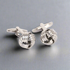 Silk Knot in Silver Cufflink - 3 wires