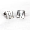 Square MOP Cufflinks vertical Stripe