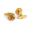 Gold Ribbed and Wire Knot Cufflinks (Online Exclusive)