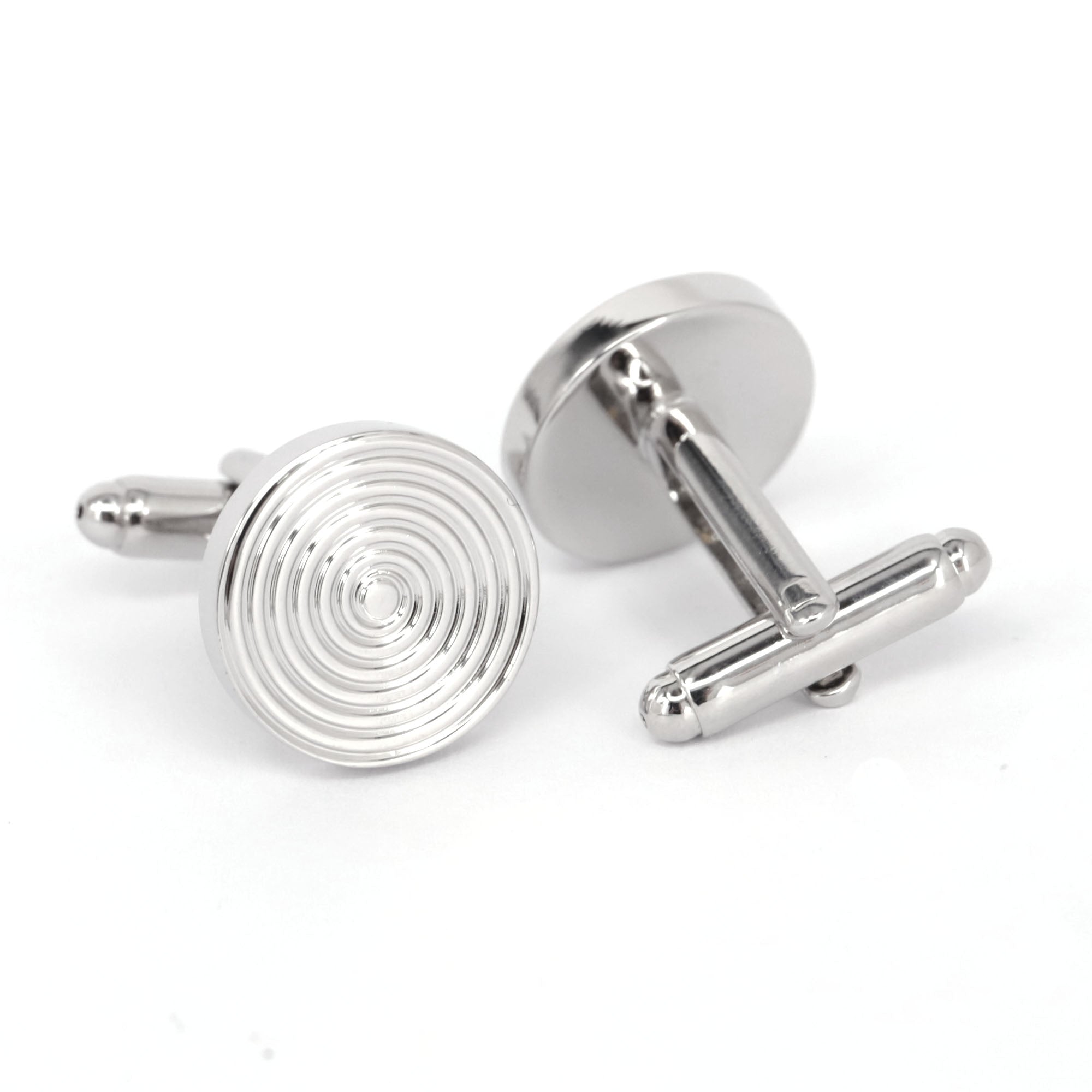 Round Spiral Cufflinks in Silver