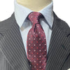 OroTie Square Jacquare Marron Background with white and Red diamond