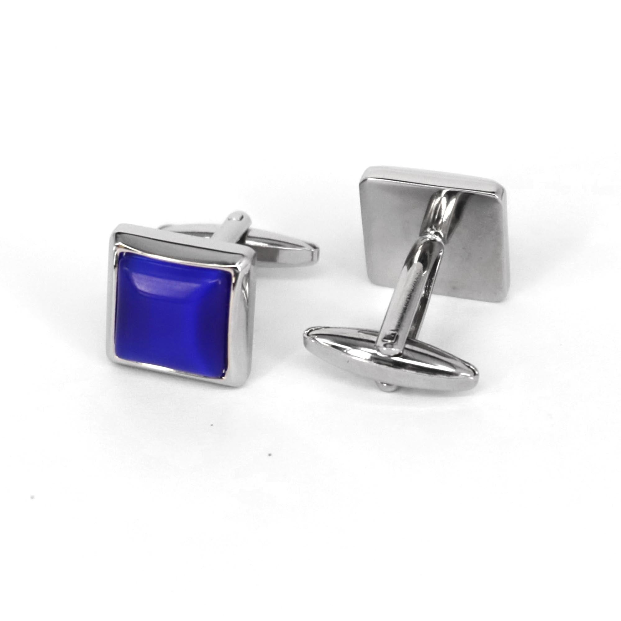 Fiber Glass Blue Square Cufflinks (Online Exclusive)