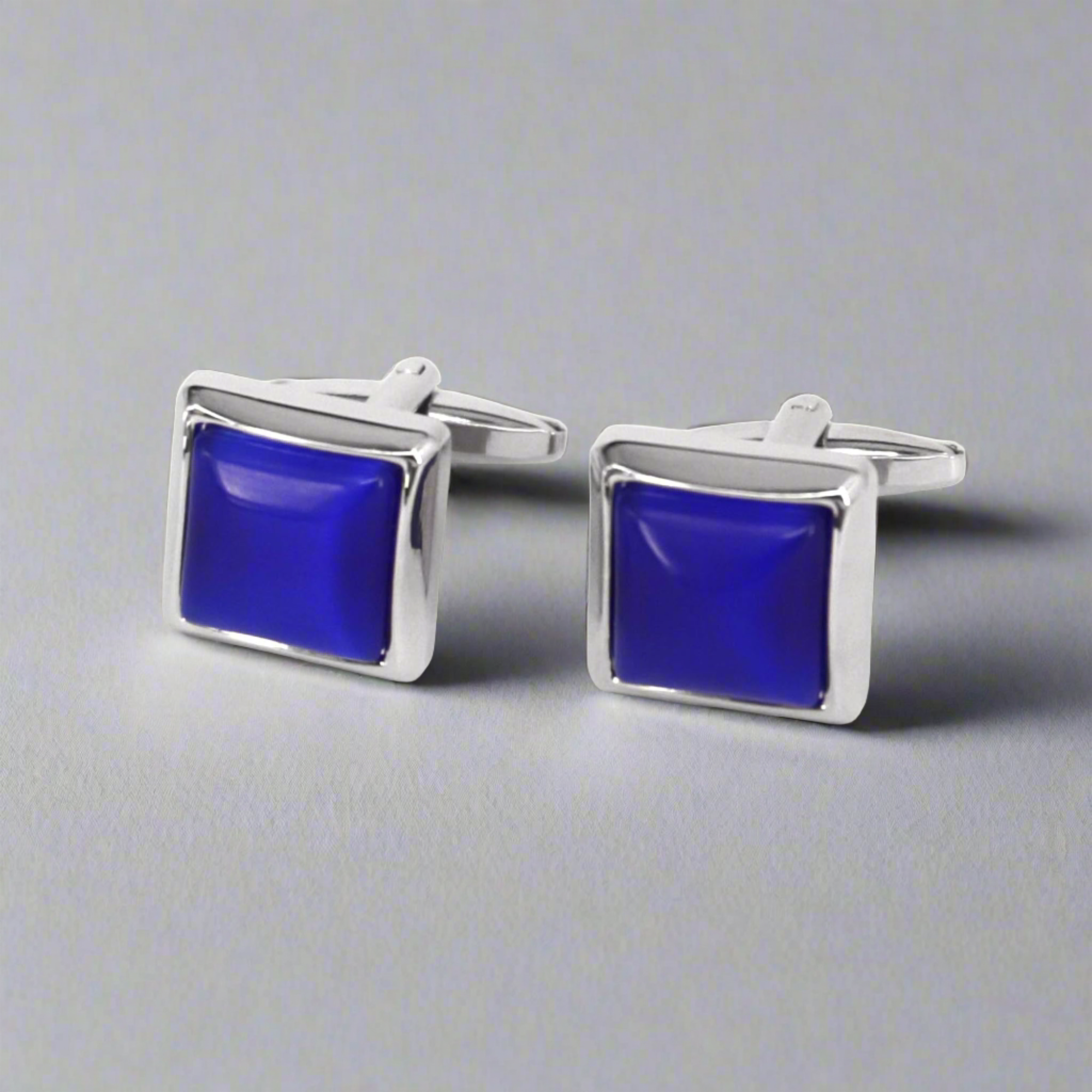 Fiber Glass Blue Square Cufflinks (Online Exclusive)