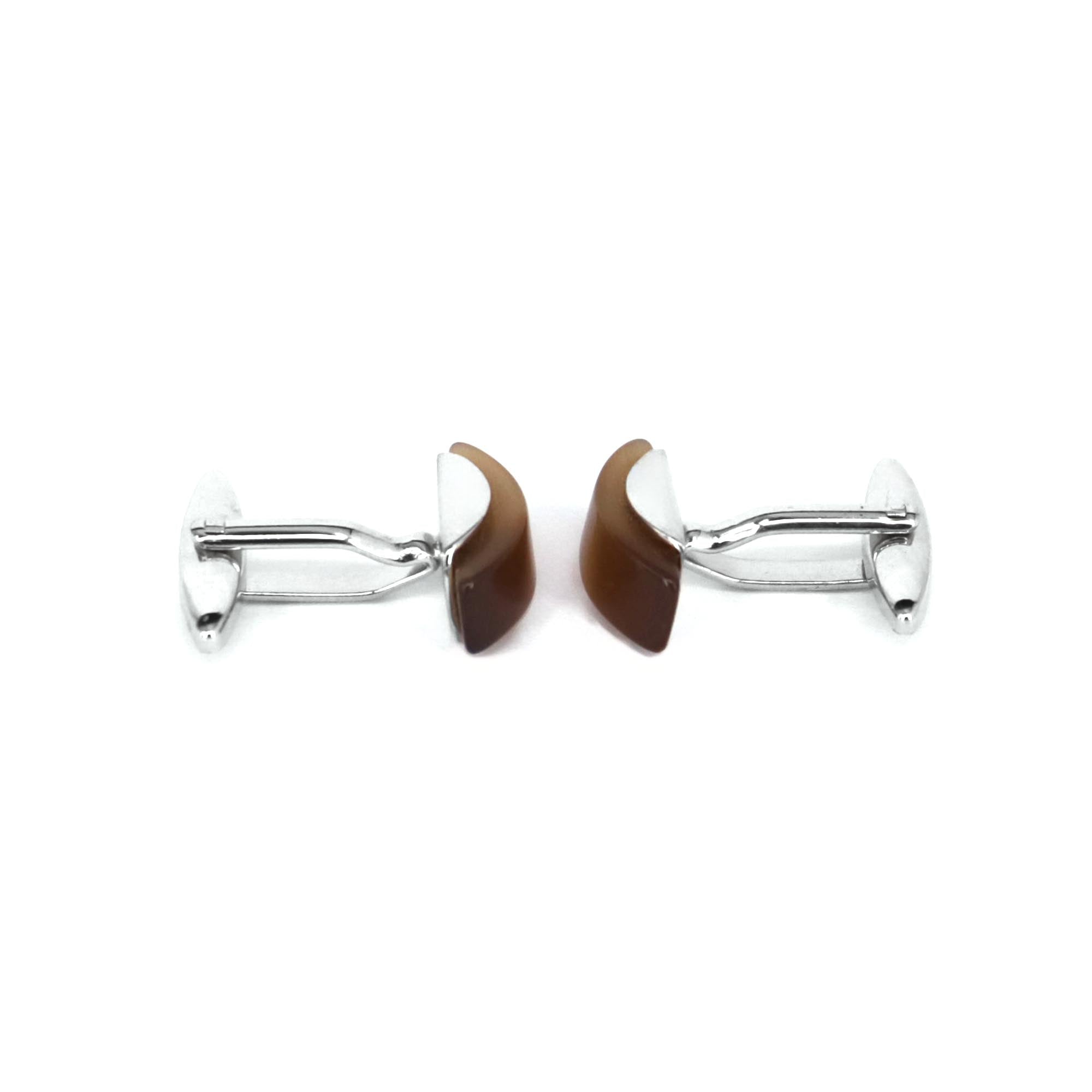 Brown Fiber Glass rectangle Cufflinks (Online Exclusive)