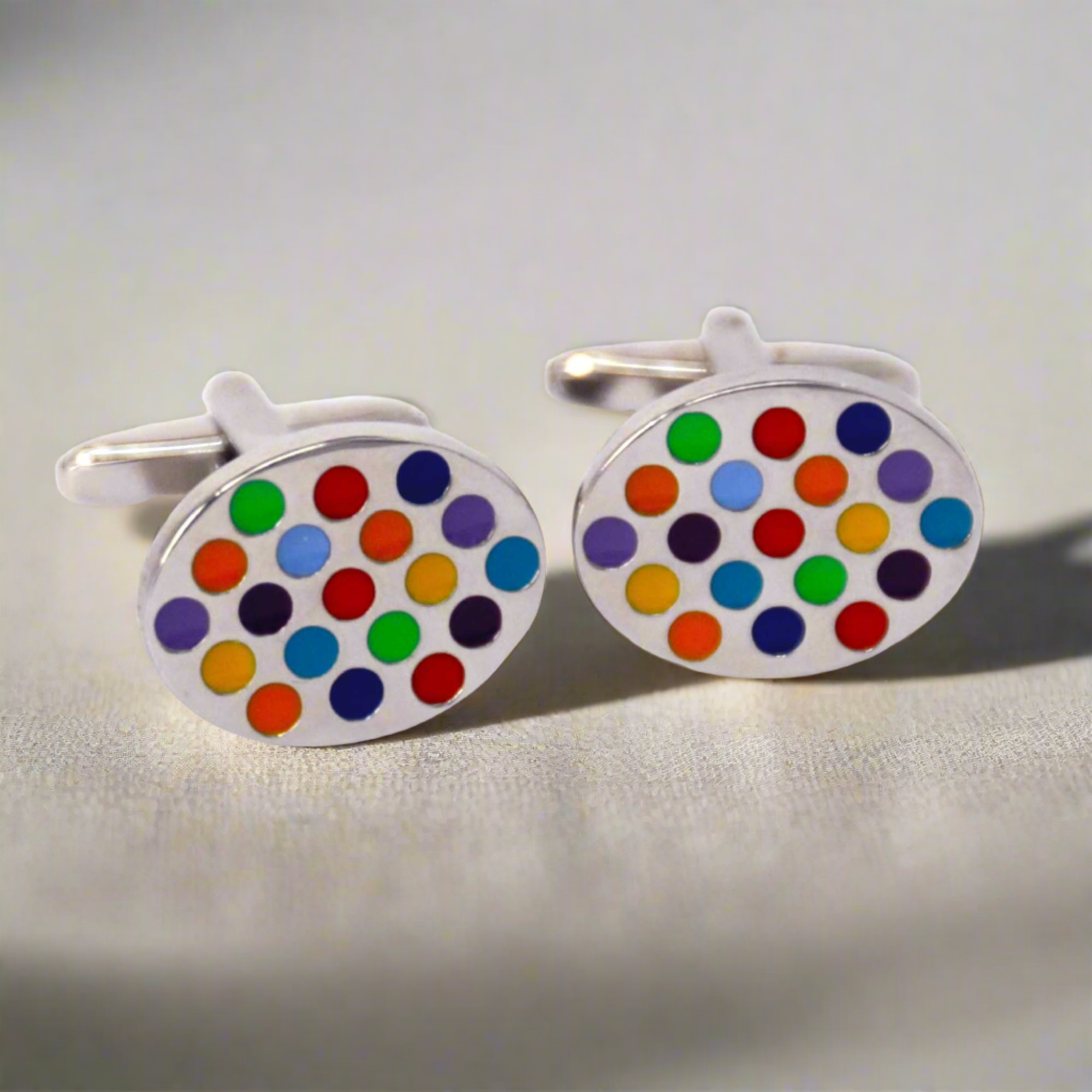 Multicol Enamal Oval Cufflinks