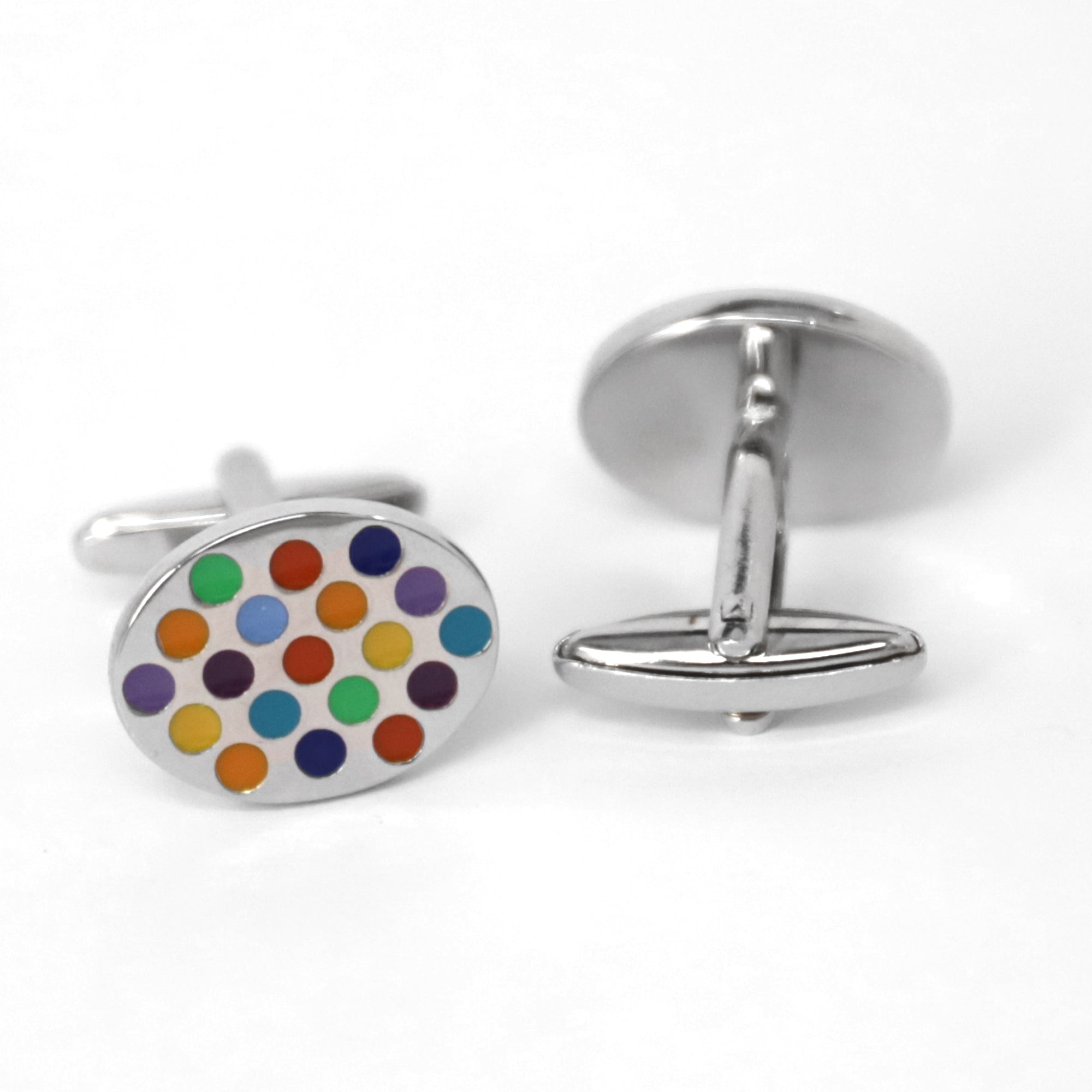 Multicol Enamal Oval Cufflinks