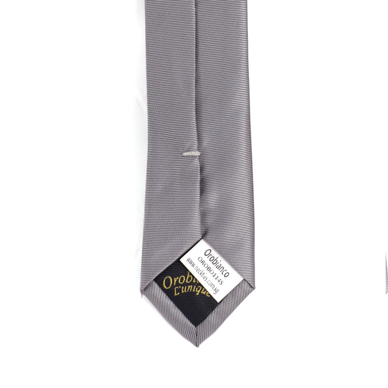 MarZthomson 8cm 浅灰色罗纹领带