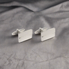 Classic Rectangle Silver Cufflinks with Detailing (Online Exclusive)