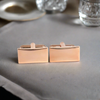 Classic Rose Gold Plain Rectangle Cufflinks (Online Exclusive)