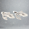 MarZthomson Salmon Fish Cufflinks in Silver (Online Exclusive)
