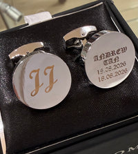 Customize engrave cufflinks