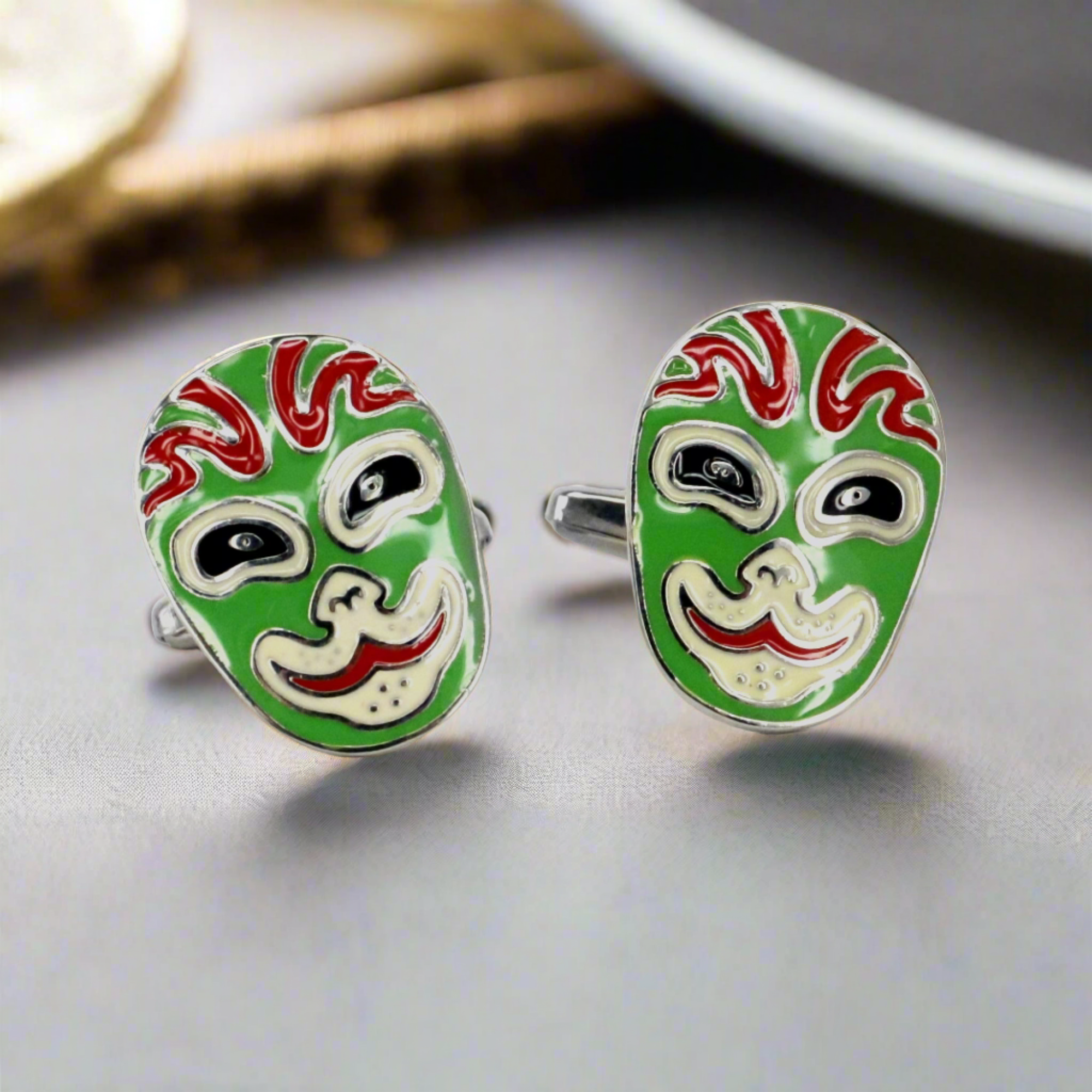Jing Mask or Chinese Opera mask Cufflinks (Online Exclusive)
