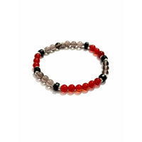 Orobianco Red Carnelian & Smoky Quartz Bracelet