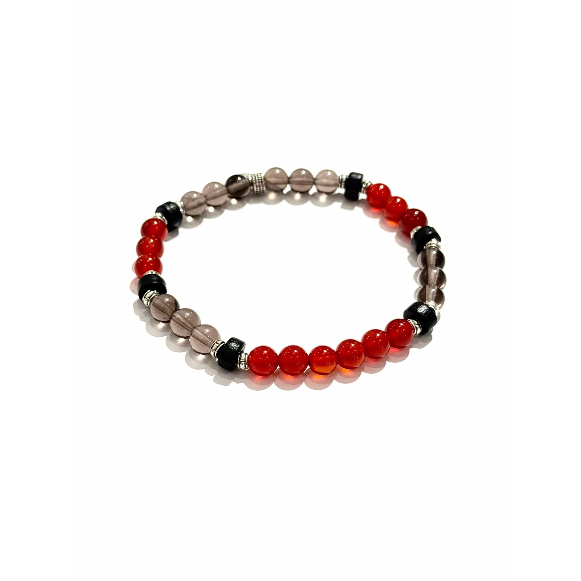 Orobianco Red Carnelian & Smoky Quartz Bracelet