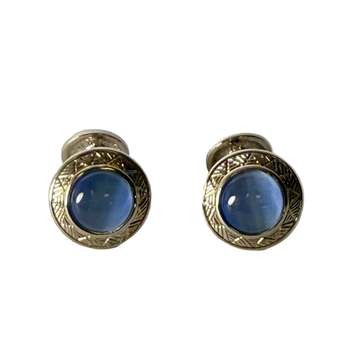 经典圆形黑色袖扣