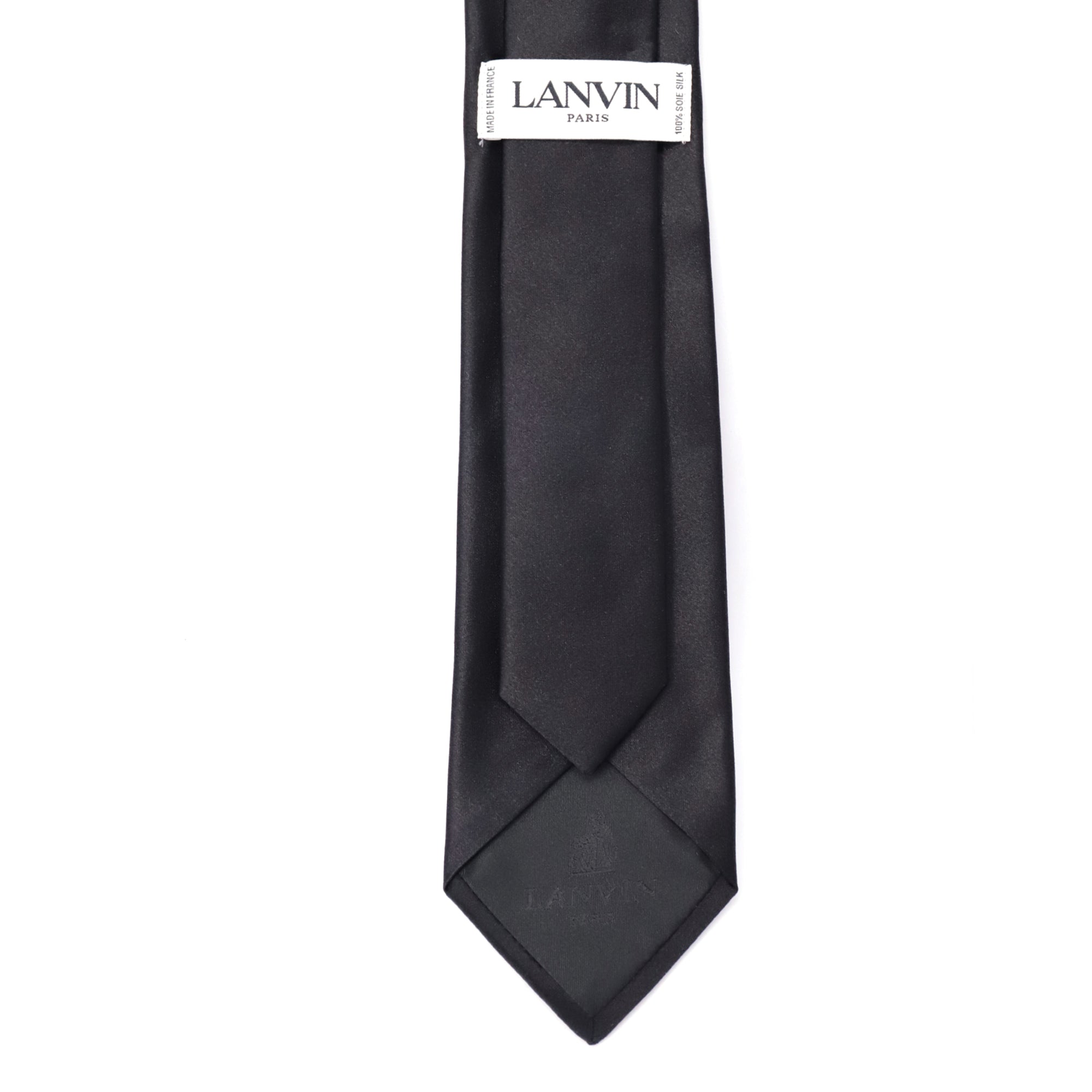 Lanvin 海军蓝缎面修身领带