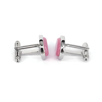 Oval Piggy Pink Fibre Optic Glass Cufflinks (Online Exclusive)