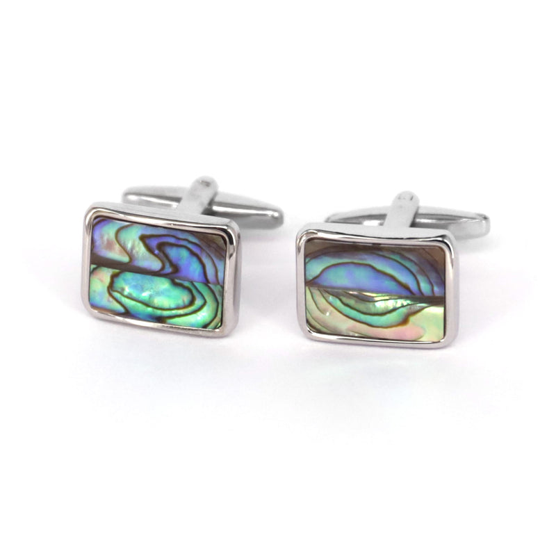 Rectangle MOP cufflinks -Abalone