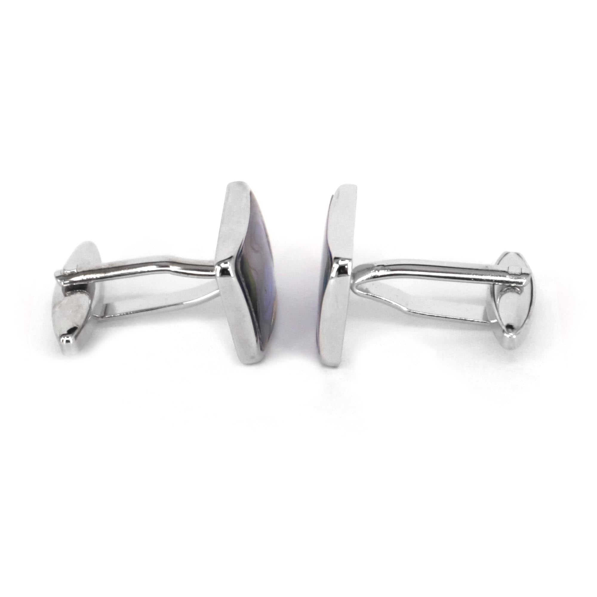 Rectangle MOP cufflinks -Abalone