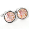 Round Pink Mother of Pearl Tiles Cufflinks (Online Exclusive)