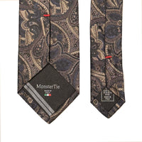 MonsterTie Navy Brown Big Paisley
