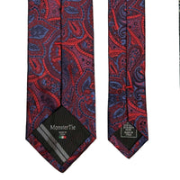 MonsterTie Navy Red Big Paisley