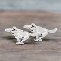 MarZthomson Dashing Dog Silver-Tone Cufflinks  (Online Exclusive)