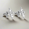 MarZthomson Fighter Jet Cufflinks in Silver -  aeroplane Cufflinks (Online Exclusive)