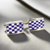 Mosaic Square MOP Cufflinks Purple Blue classic(Online Exclusive)