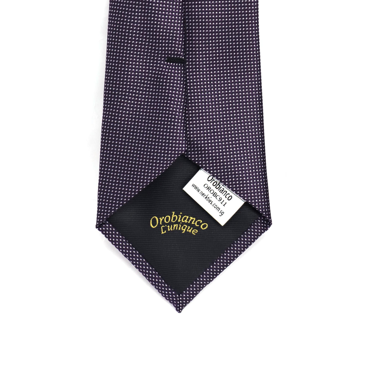 Purple with little white dot Woven Tie