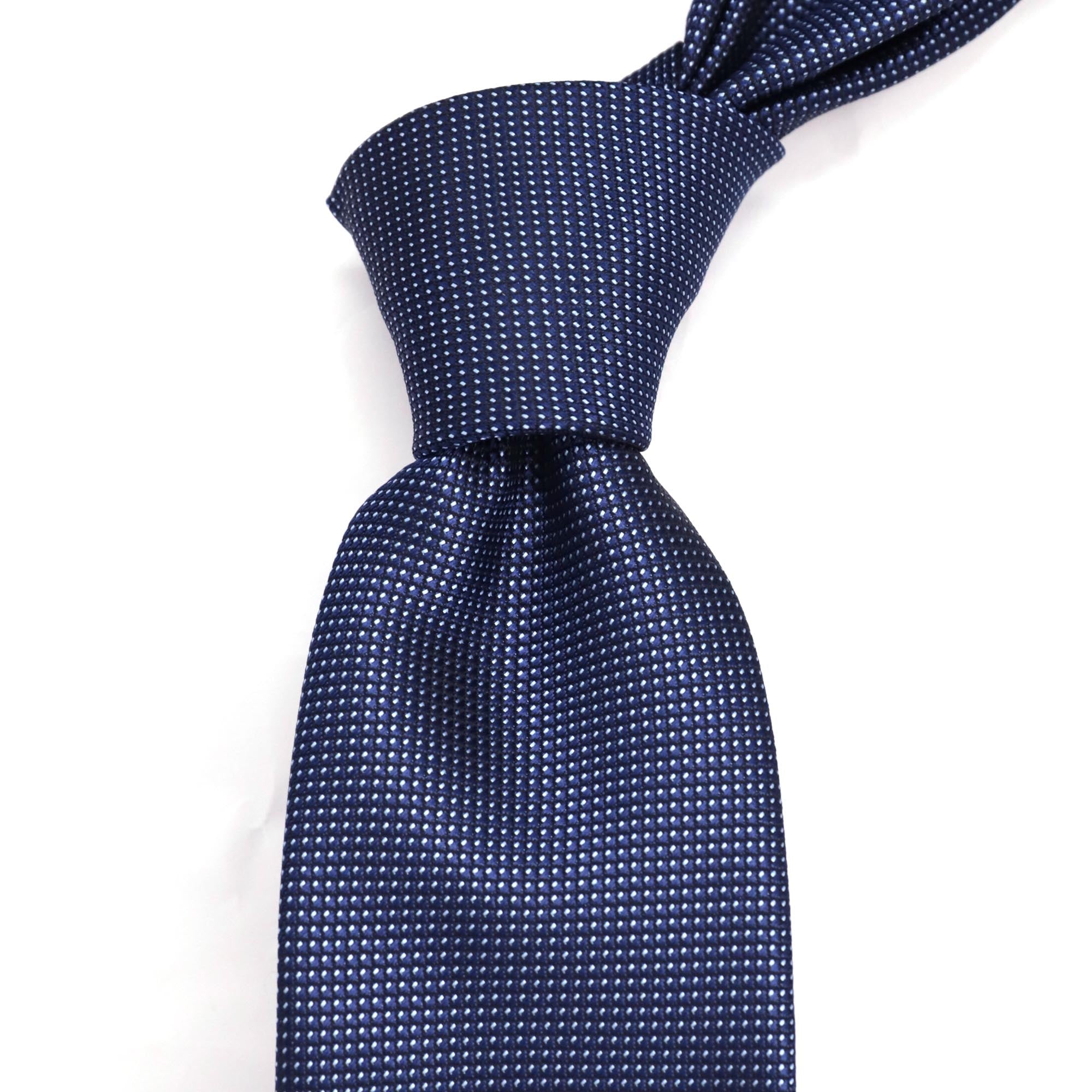 Dark Blue with little white dot Woven Tie