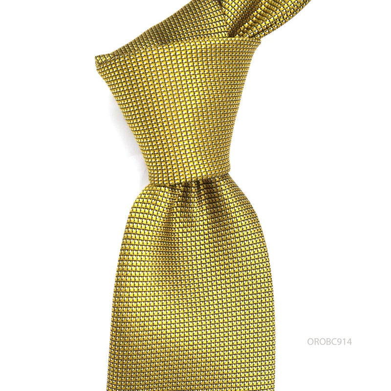 Gold with little white dot Woven Tie