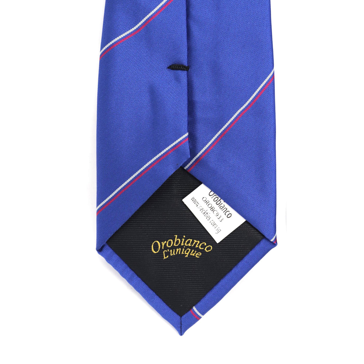 8厘米深蓝色真丝条纹图案领带