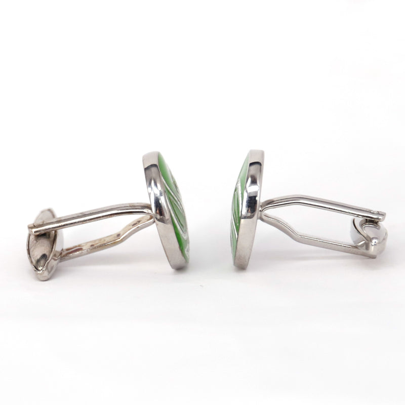 Green Round paisley Cufflinks