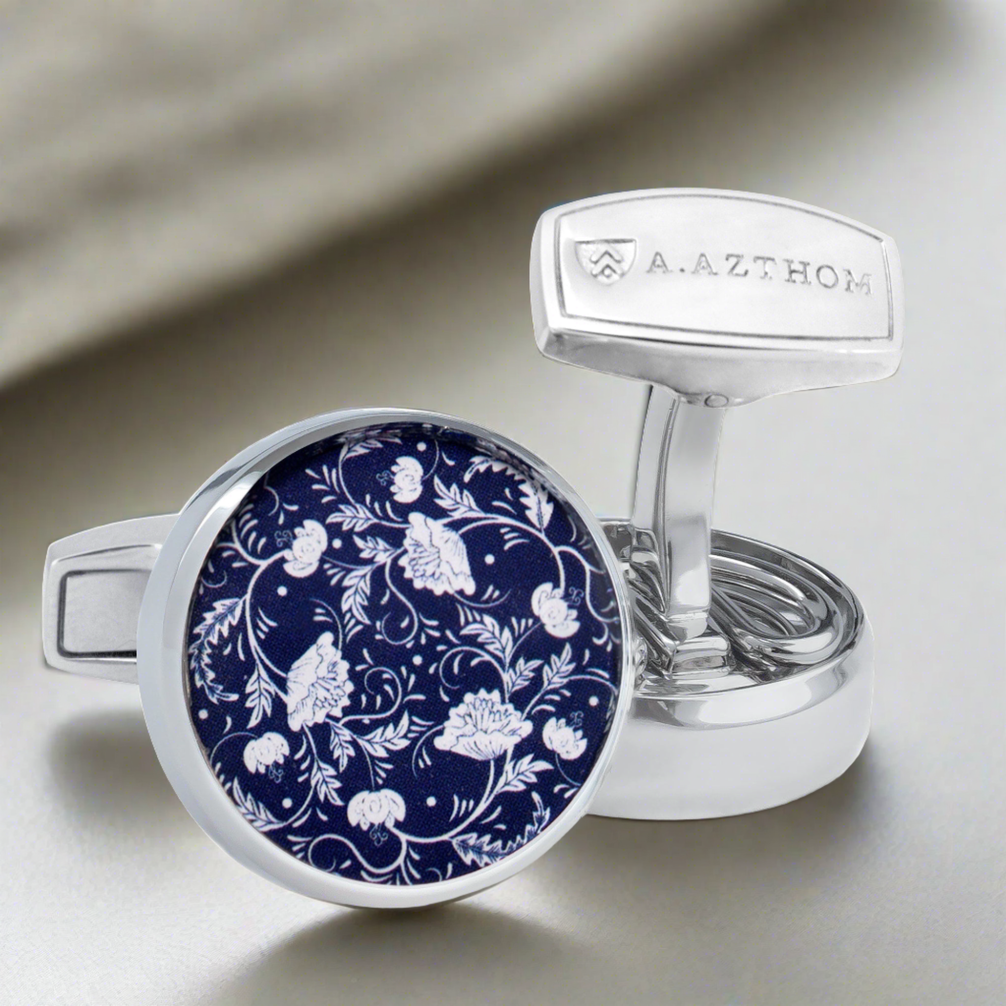 Peranakan Cufflinks with Clip-on Button Covers
