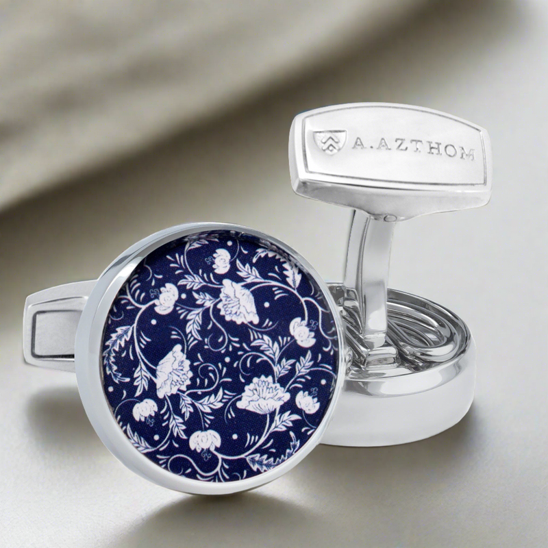 Peranakan Cufflinks with Clip-on Button Covers