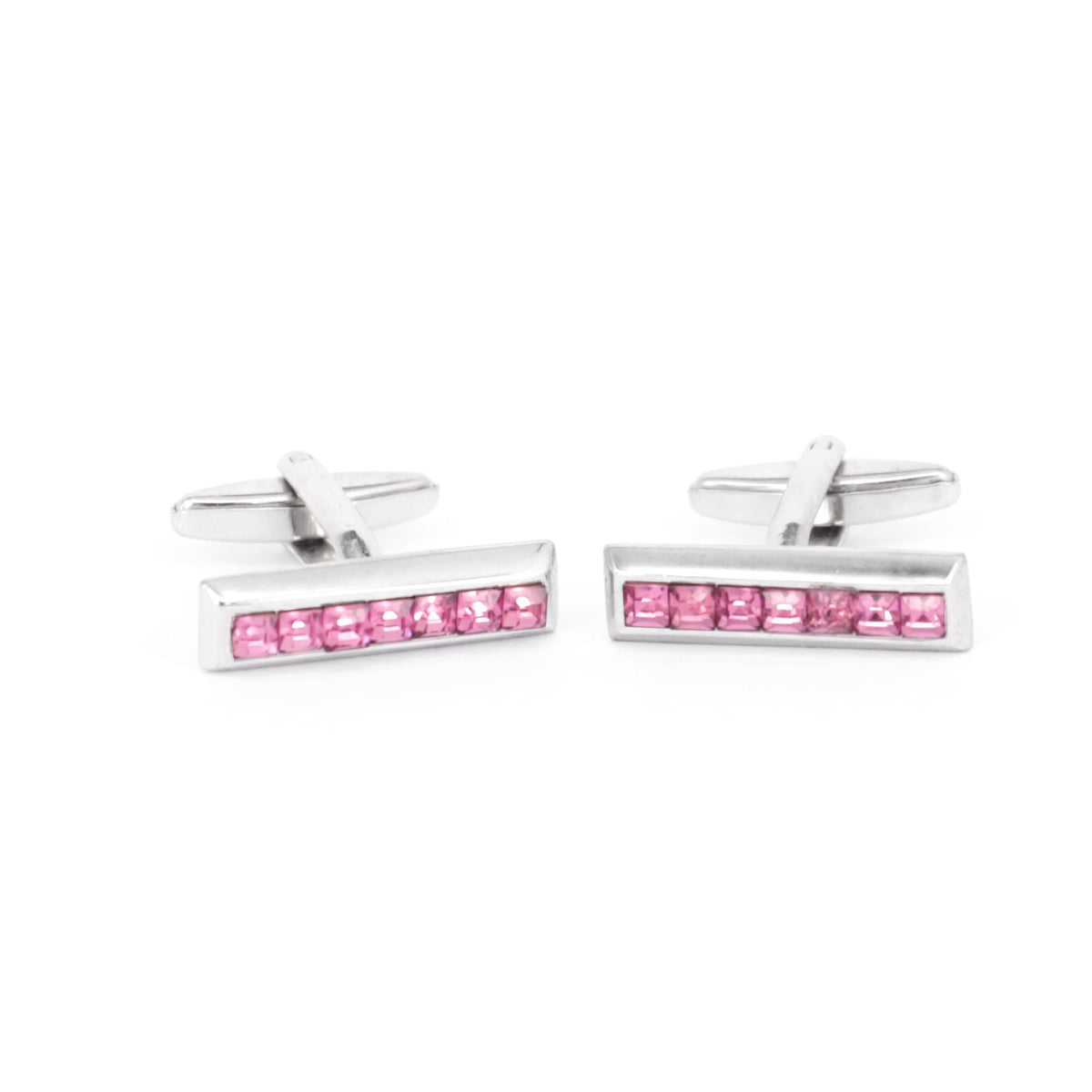 Pink Crystals Slim Rectangle Cufflink