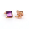 Purple Glass Gold cufflinks (Online Exclusive)