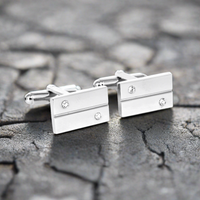 Rectangle Cufflinks with 2 Crystals (Online Exclusive)