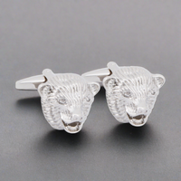 Silver Bear Head Cufflinks