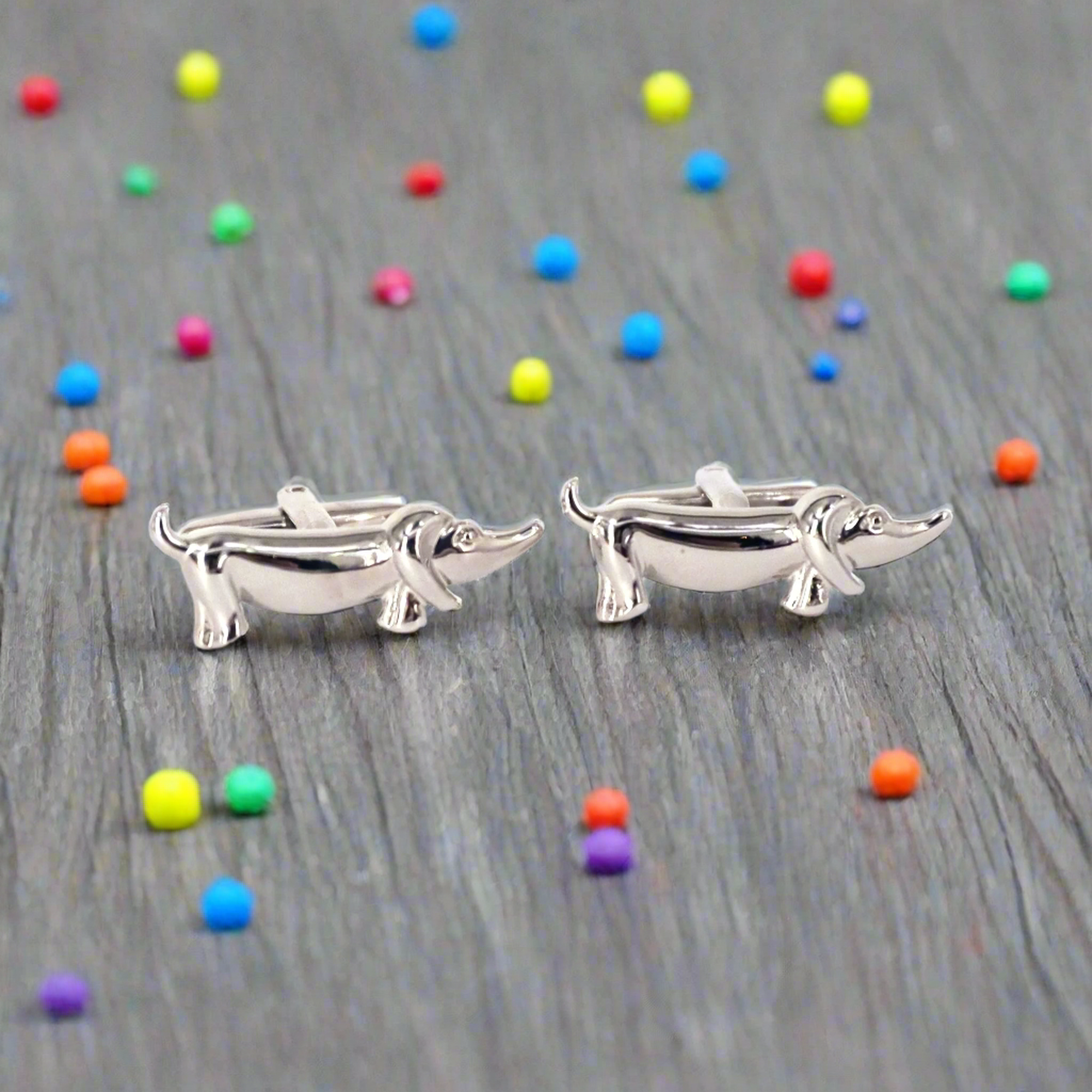 Silver Dachshund Cufflinks