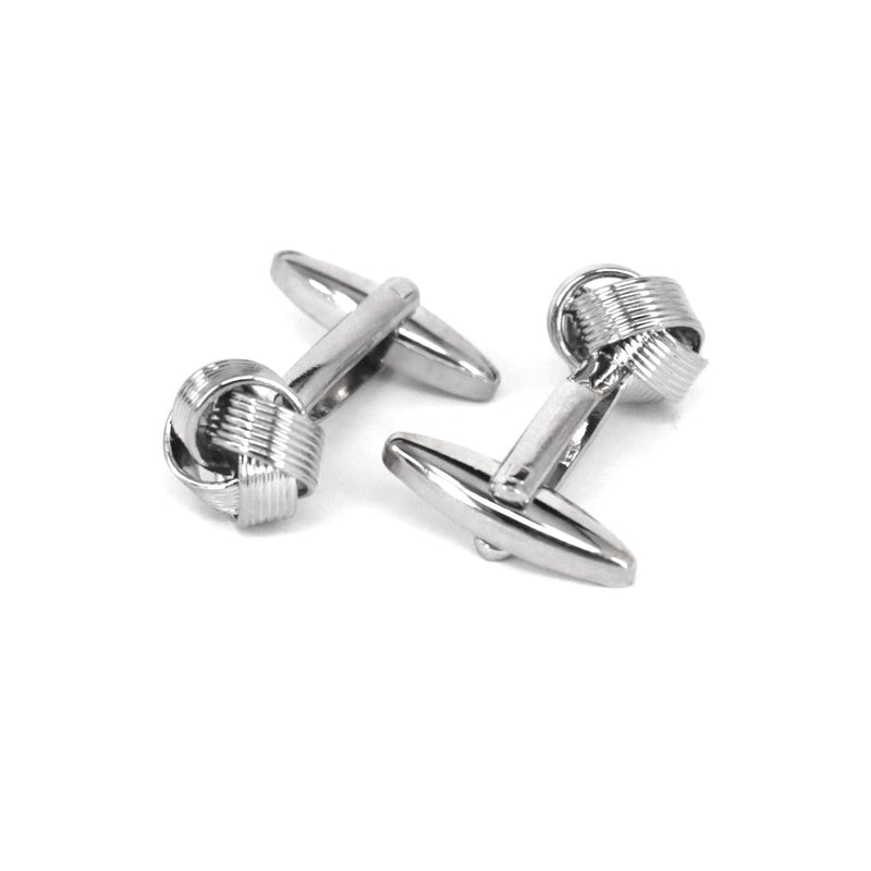 Silk Knot in Silver Cufflink - 6 wires