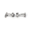 Silk Knot in Silver Cufflink - 6 wires