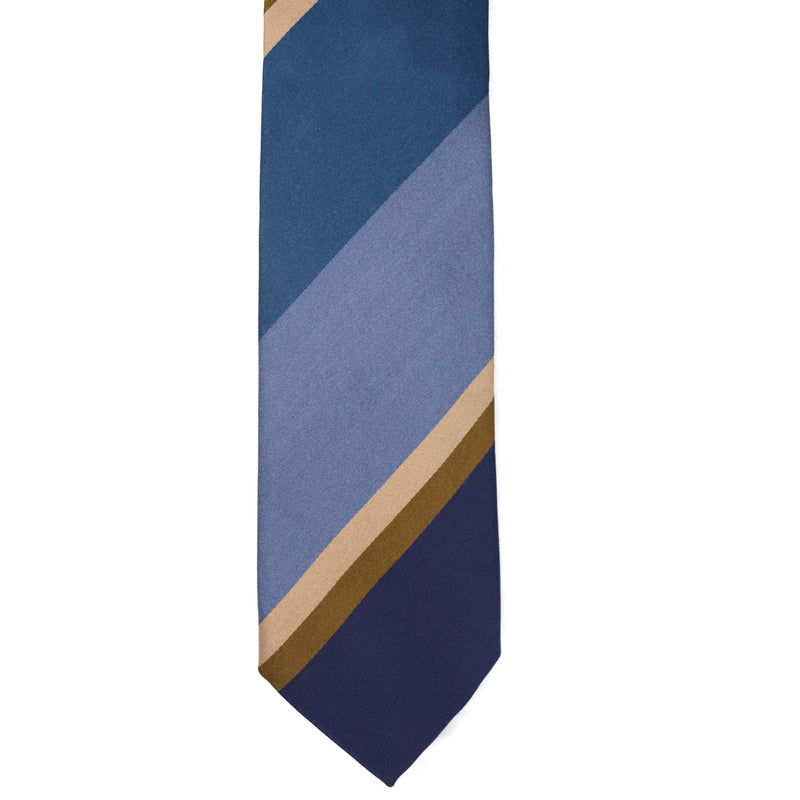 Stefano Cau PANEL DOUBLE STRIPE SATIN TIE -