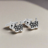 Terrier Silver and black  Crystal Cufflinks